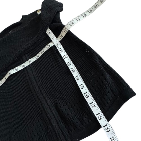 Mossimo Women's XS Black Knit Cropped Zip Up Long Sleeves Sweater Cardigan Top - Picture 13 of 16